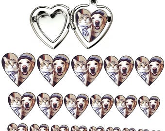 Heart Locket Photo Prints, Custom Pet Portrait, Multi different sizes (Digital Download)