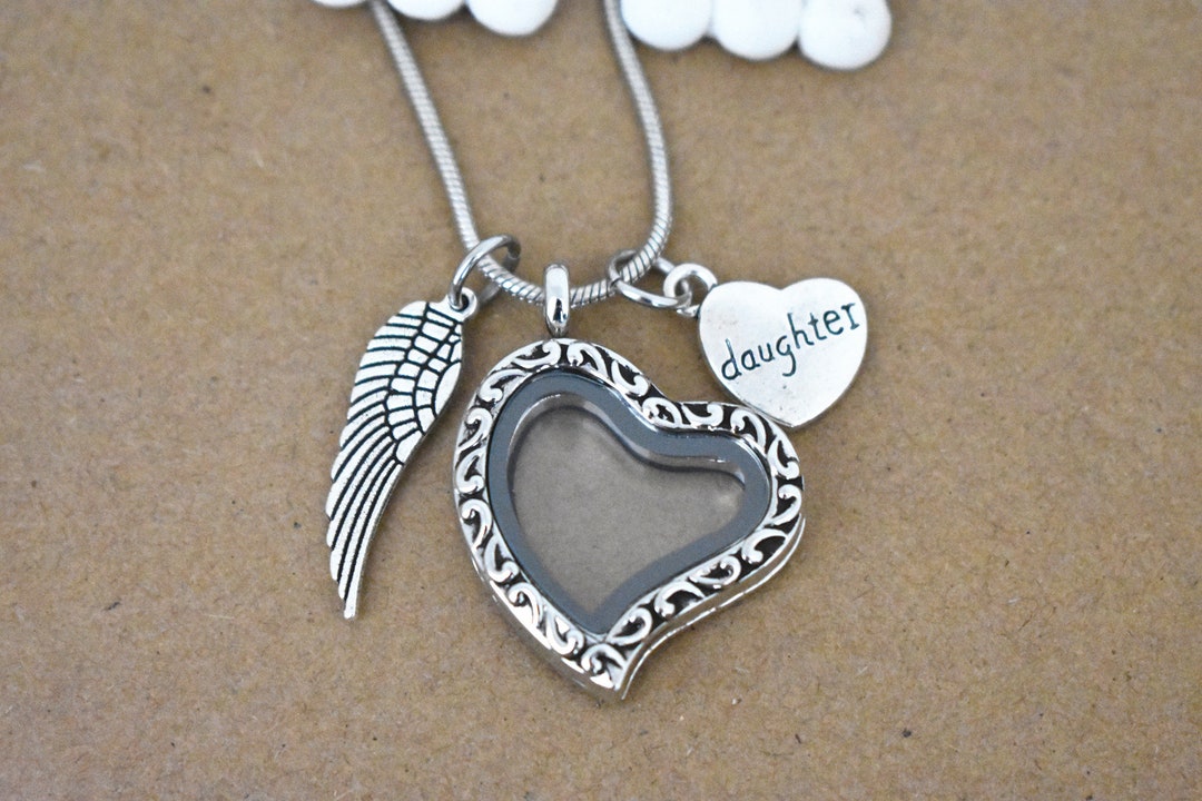 Loss of Daughter Floating Glass Hair Locket Living Photo Etsy