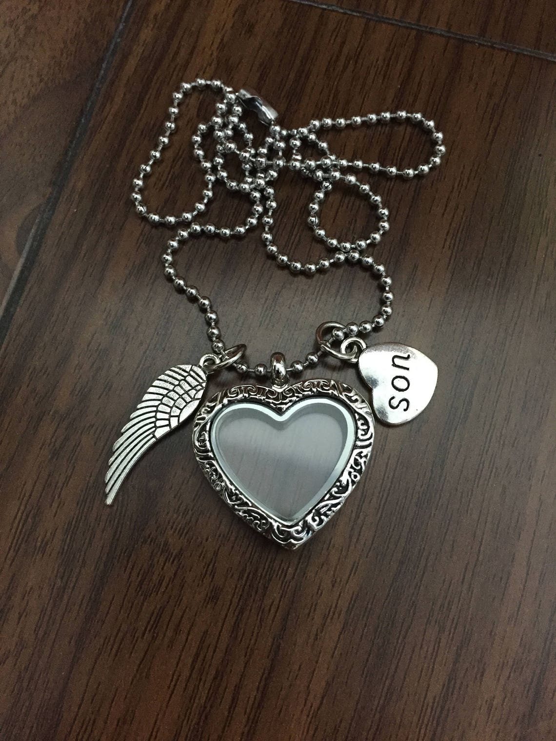 Loss of Son Floating Glass Hair Locket Ashes Photo Locket Etsy