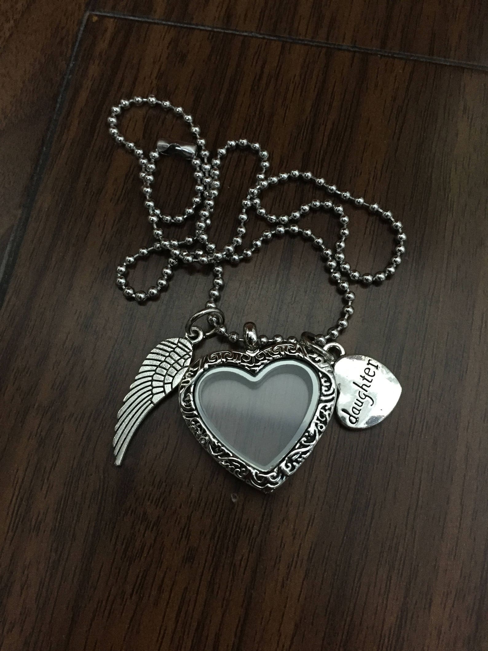 Loss of Daughter Floating Glass Hair Locket Ashes Photo Etsy