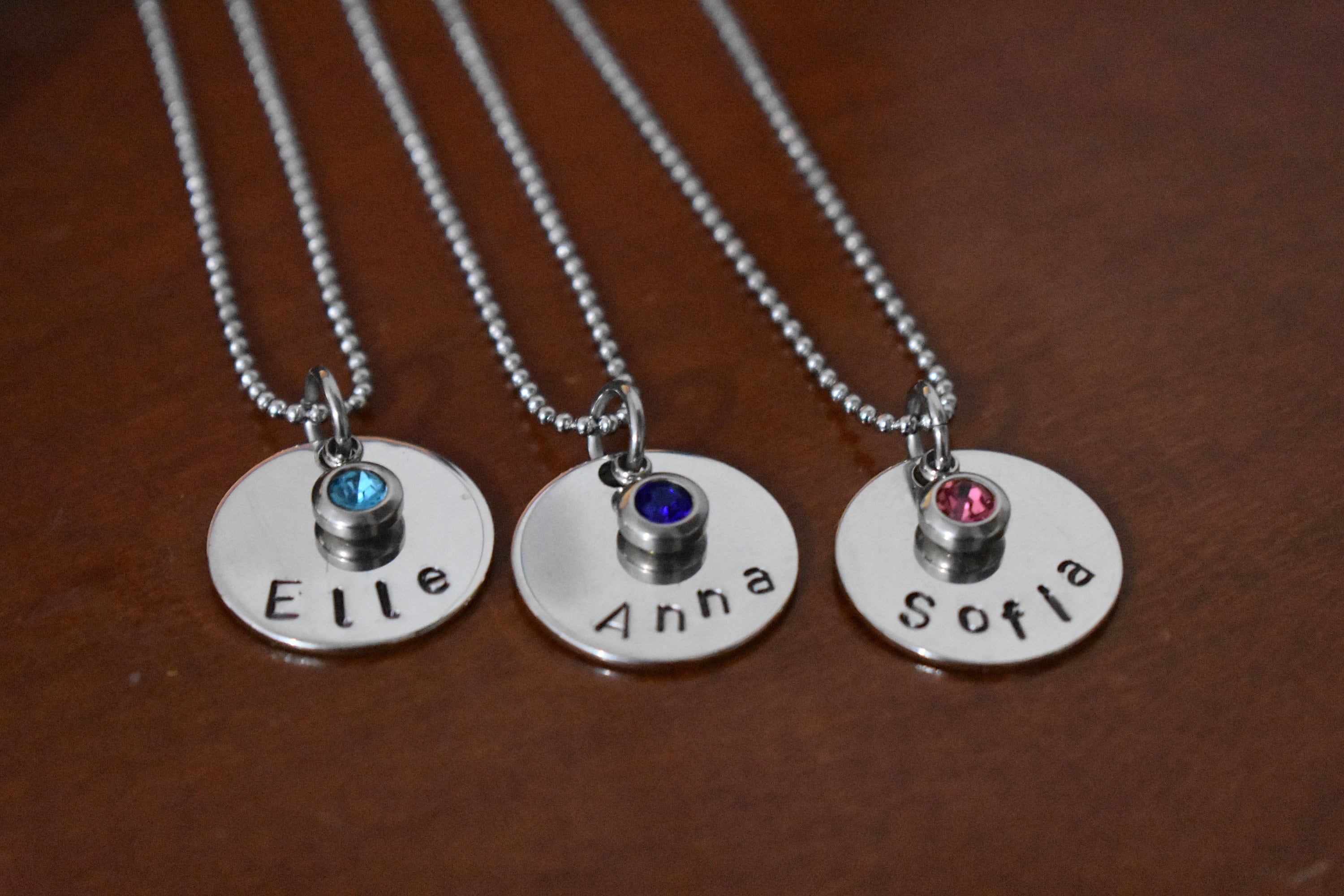 Personalized Name Necklace for Little Girl Birthstone Etsy