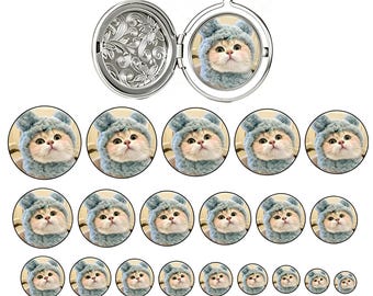 Round Locket Photo Prints, Custom Pet Portrait, Multi different sizes (Digital Download)