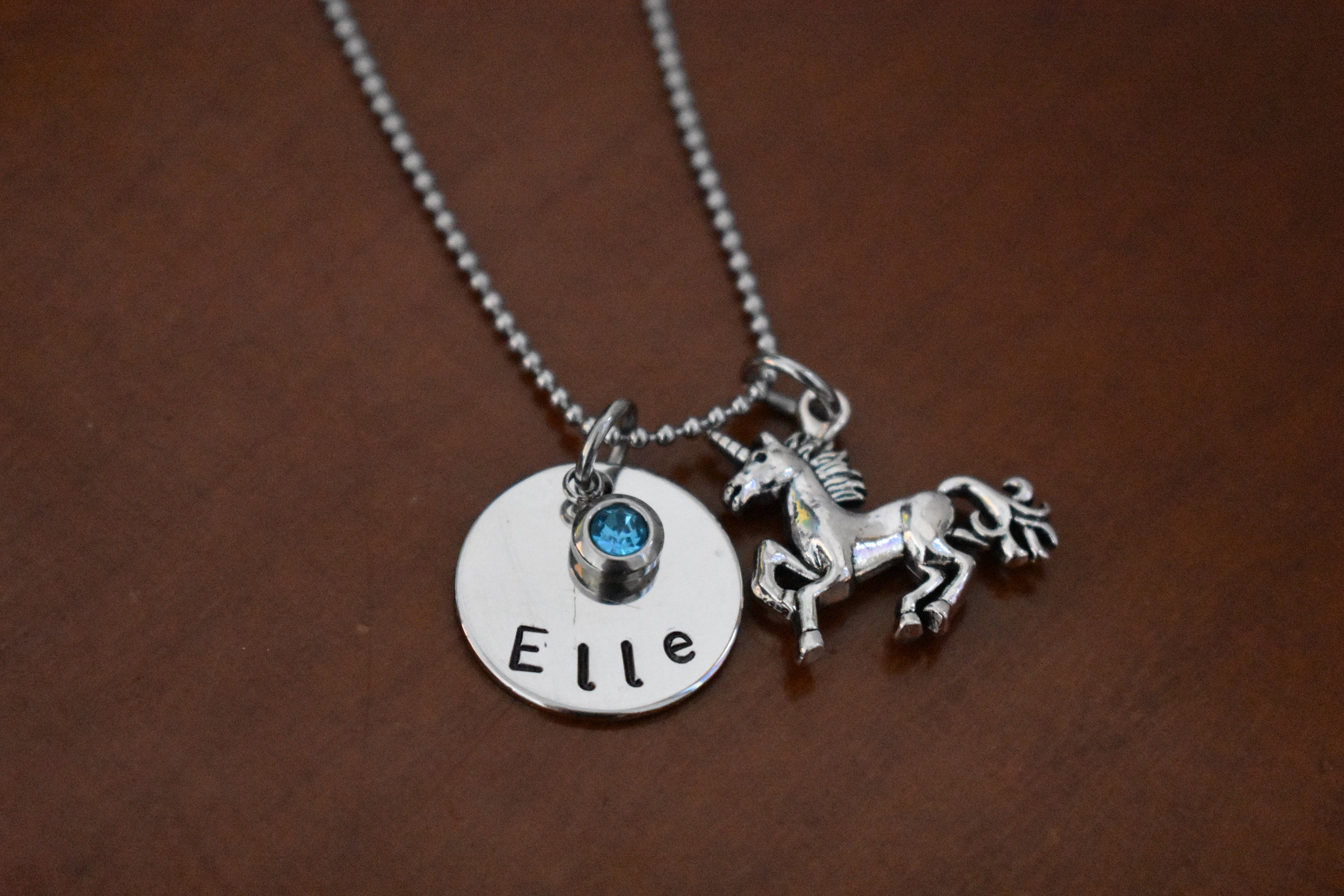 Unicorn Necklace for Little Girl Birthstone Necklace Etsy UK