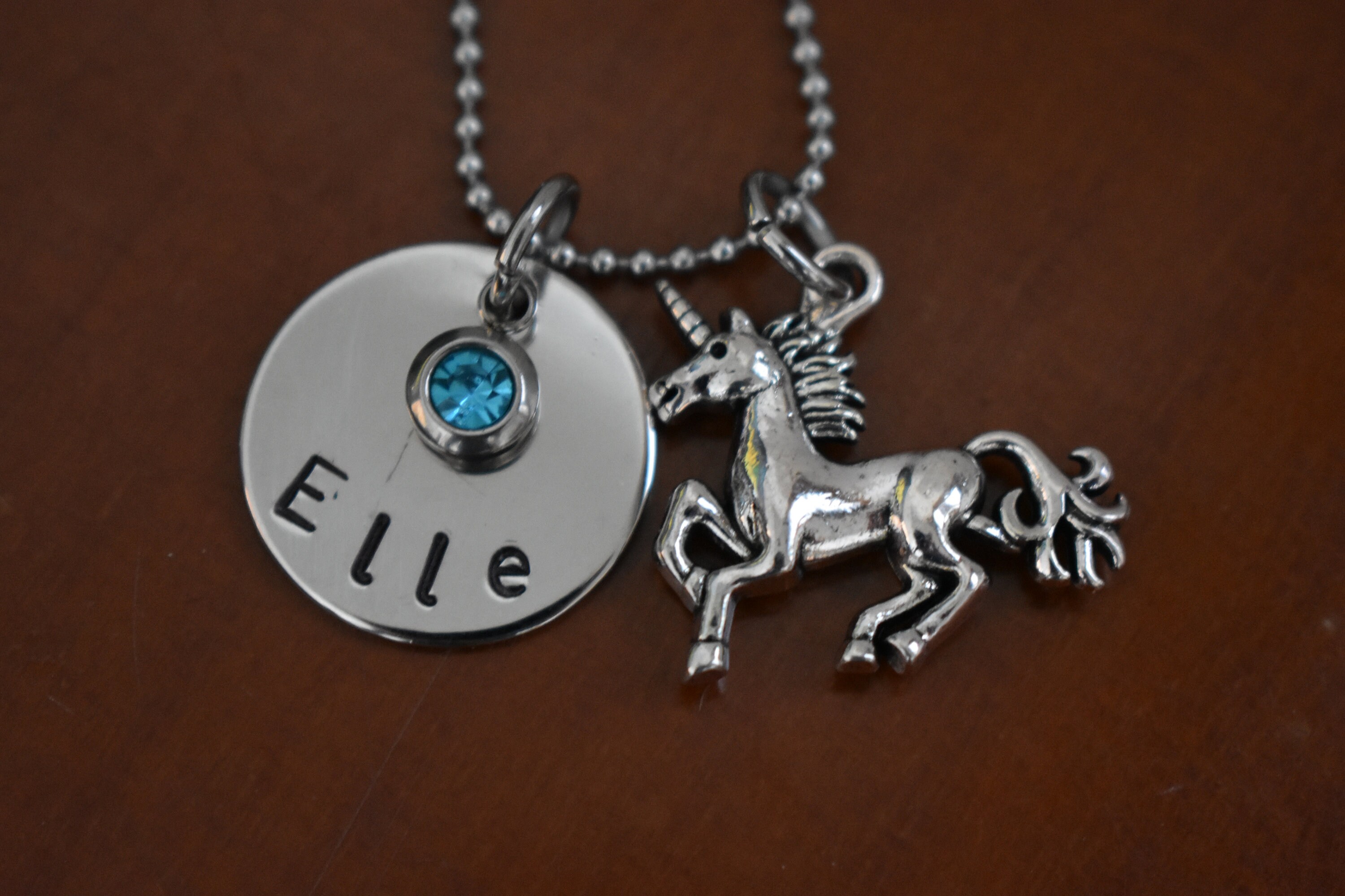 Unicorn Necklace for Little Girl Birthstone Necklace Etsy UK