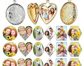 Custom Locket Photo Prints, Multi different sizes (Digital Download)