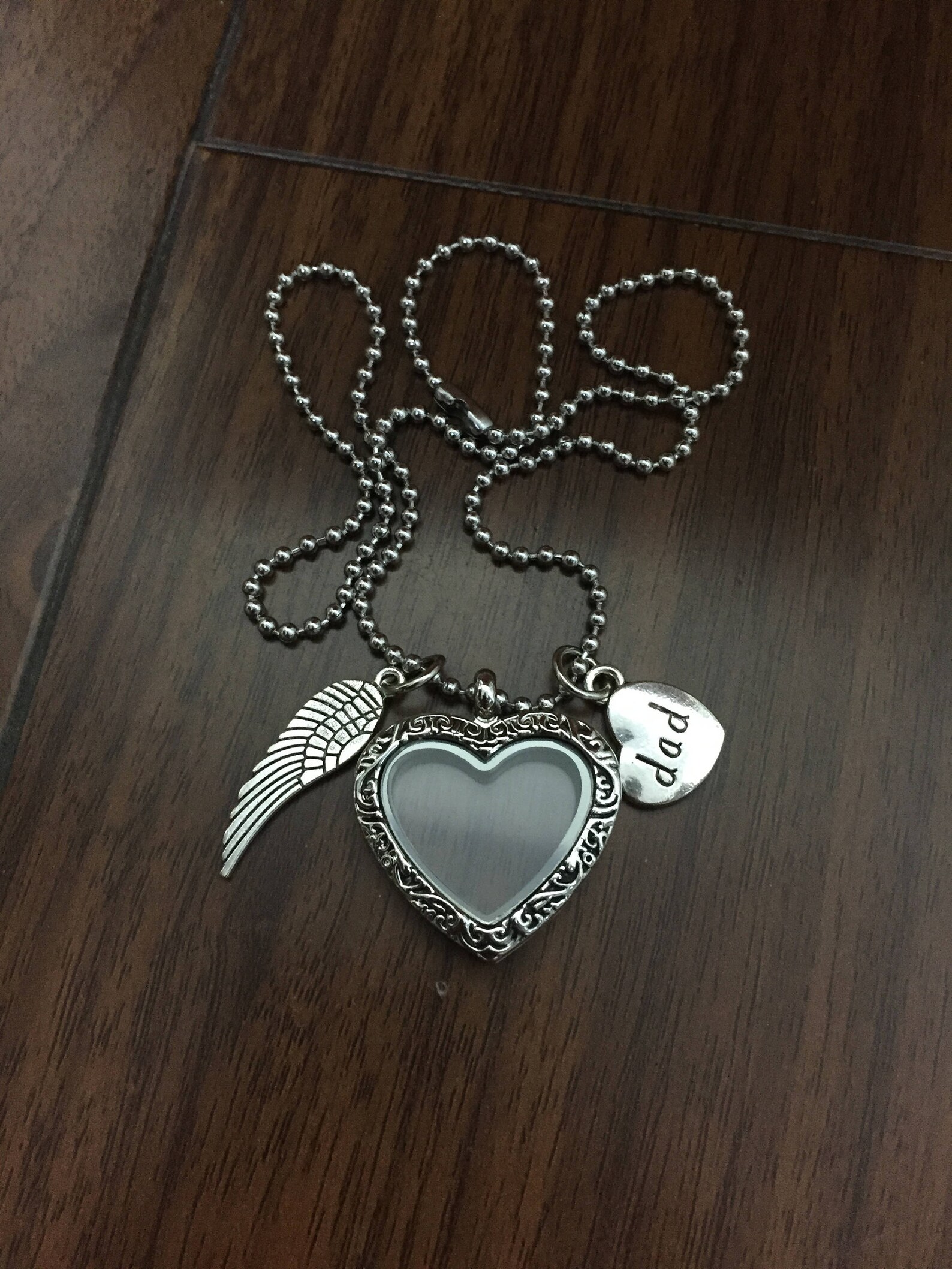 Loss of Dad Floating Glass Hair Locket Ashes Photo Locket Etsy