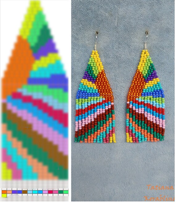 Brick Stitch Pattern for Seed Bead Earrings Digital Pdfpattern Etsy