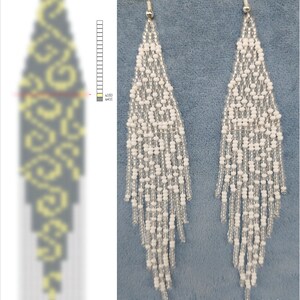 Brick stitch pattern for seed bead earrings Digital PDF pattern Beading earrings pattern Bead weaving PDF digital pattern