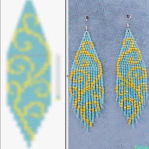 Brick stitch pattern for seed bead earrings Digital PDFpattern Beading earrings pattern Bead weaving PDF digital pattern fringe earrings pdf