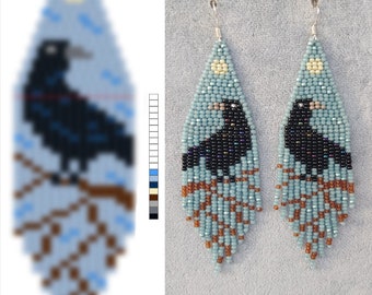 Brick stitch pattern for seed bead earrings Digital PDF pattern Beading pattern earrings Seed bead pattern Bead weaving PDF digital pattern
