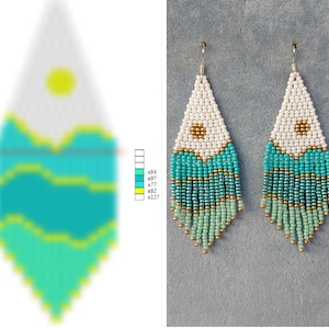 Brick stitch pattern for seed bead earrings Digital PDF pattern Beading earrings pattern Bead weaving PDF digital pattern mountains