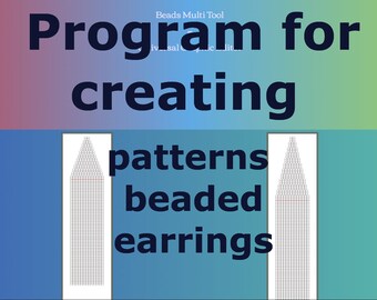 Program for creating patterns beaded earrings brick stitch with fringe pattern width 2 and 26 beads 4 types templates earrings Graph Pattern