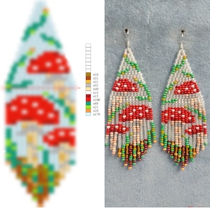 Brick stitch pattern for seed bead earrings Digital PDFpattern Beading earrings pattern Bead weaving PDF digital pattern fringe earrings pdf