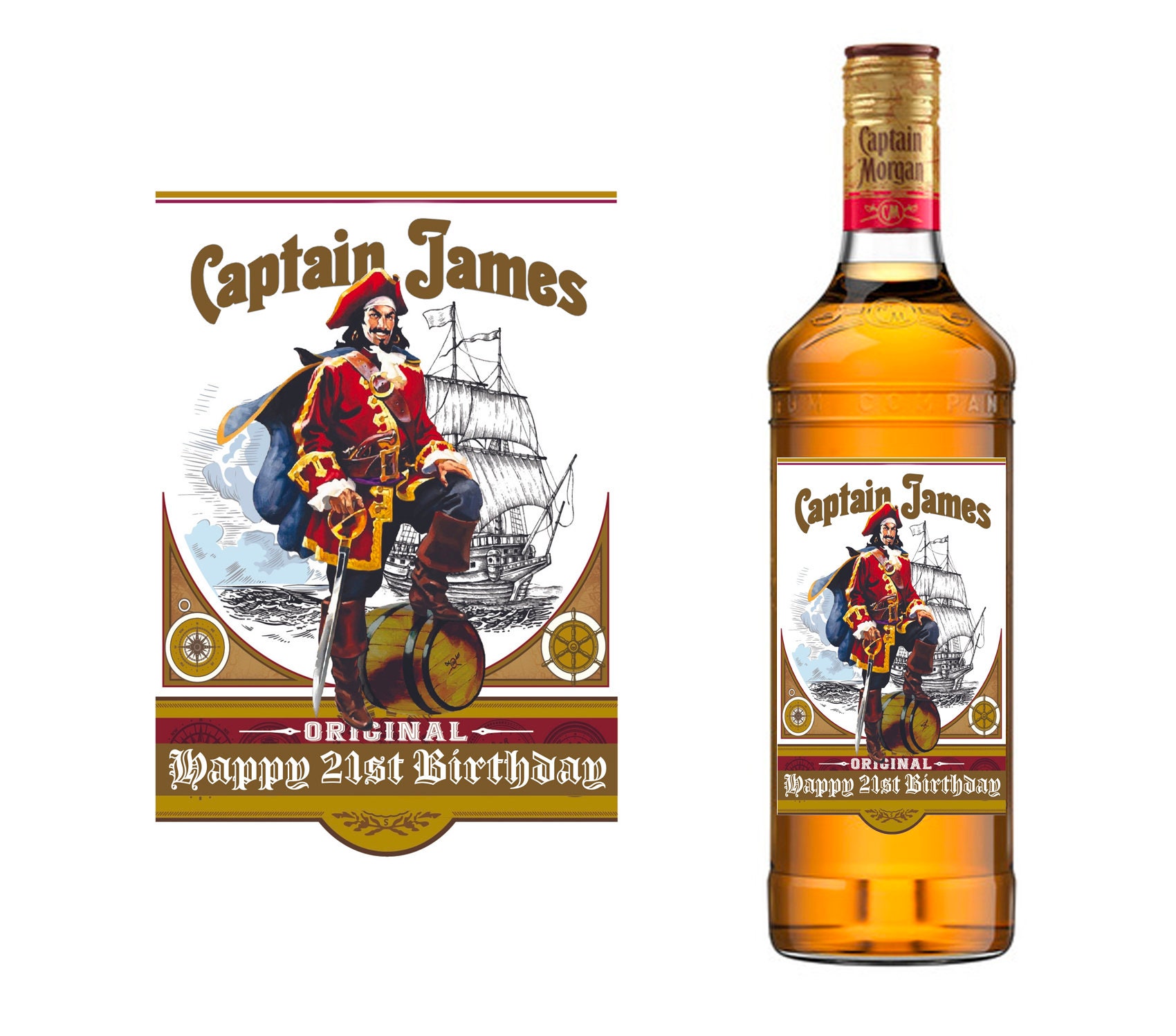 Captain Morgan Label - Etsy UK