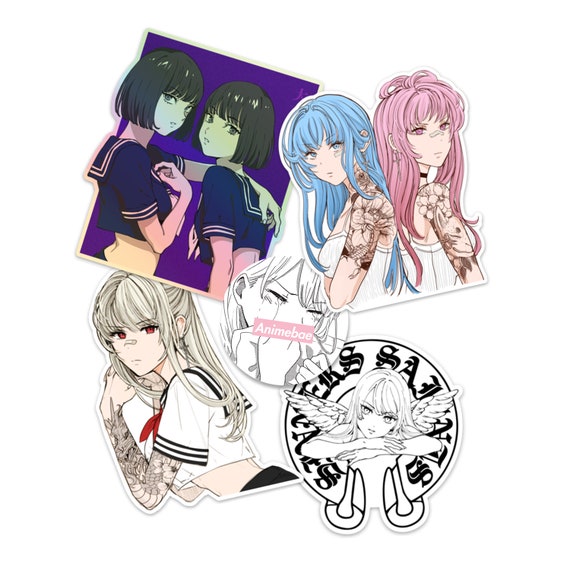 anime sticker manga stickers laptop stickers anime lover etsy