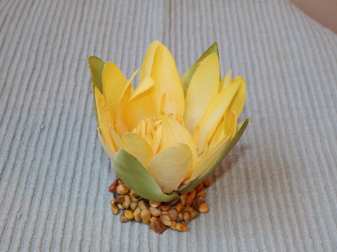 3 Inch Small YELLOW Soft Silk WATER LILY Artificial Aquarium Etsy