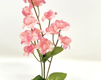 5,5 "Pink soft Silk Schleierkraut Aquarium Blume Pflanze mit Steinsockel