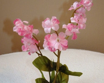 5.5 in. Two-tone PINK Soft Silk Baby's Breath Small FLOWER Artificial Aquarium plant w- Stone base, Great for Bettas! (Beta fish)  Life-like