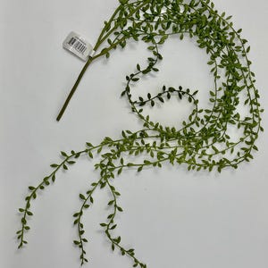 1) Artificial 33 inch Thin Hanging BUTTON SEED Leaf Bush, Plastic, HOME Decor