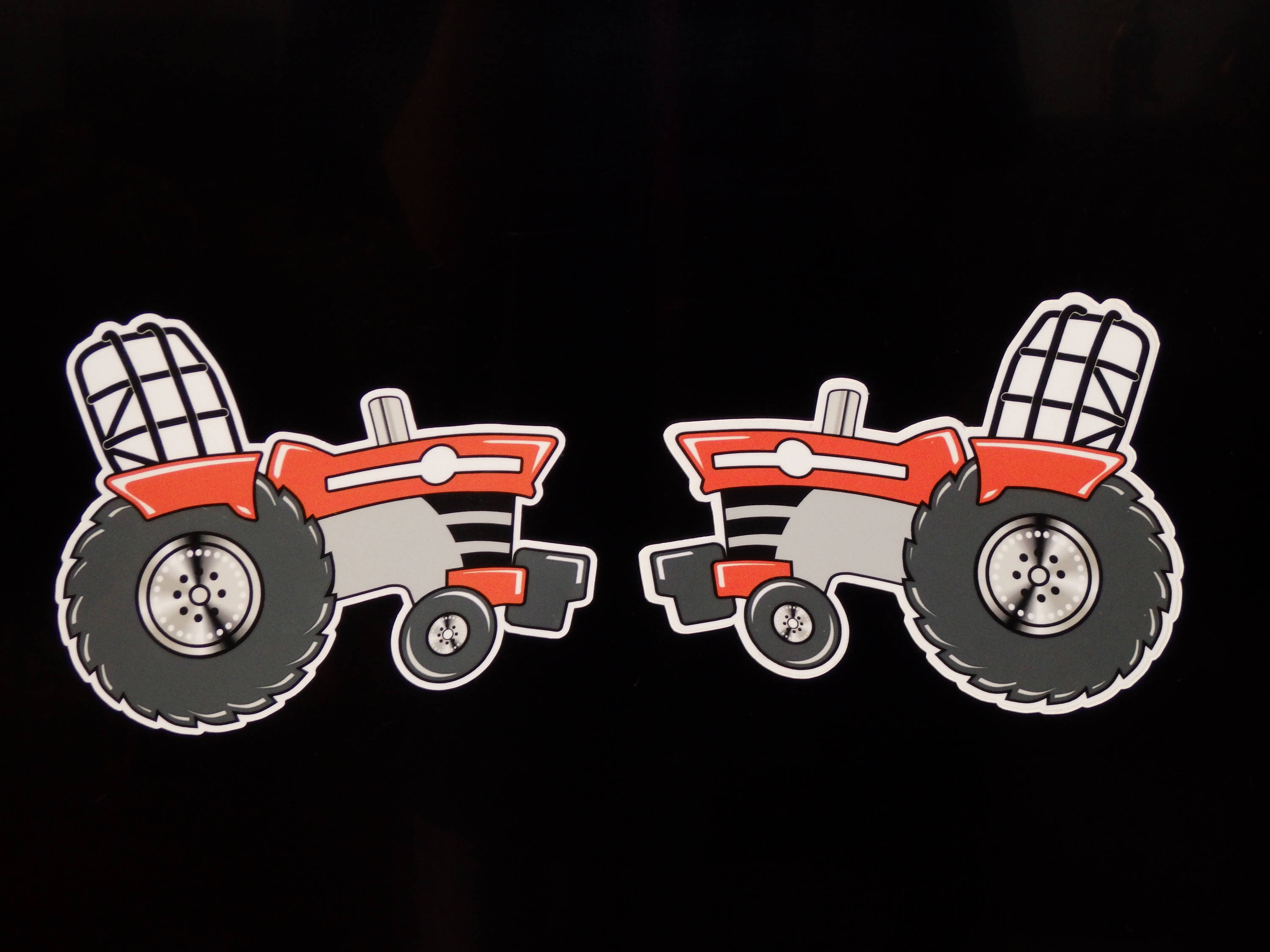 Original Artwork DECAL/STICKERS LEFT & RIGHT set of 2 "JOHN DEERE" Tractor Fans 