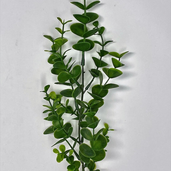 10" Small 1-stem Green Bacopa plastic plant, stone base