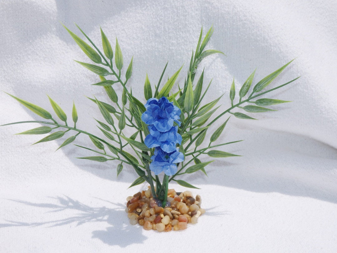 6 XS Soft Little Leaf BAMBOO Plant and FLOWER W Base Artificial