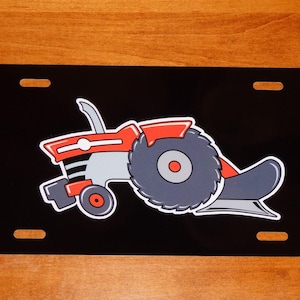 MASSEY FERGUSON MF Tractor License Plate on Black or White Aluminum Plate