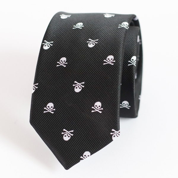 Black Skull Neckties, Men's Ties Black Design, Vintage Mens Tie, Skull Logo Ties For Prom, Ties For Boy, Tie For Boyfriend