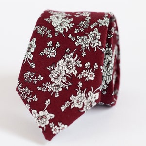 Floral Ties For Men Burgundy , Floral Ties For Men Wine, Floral Ties Skinny, Floral Ties Boy, Floral Tie Skinny,  Floral Tie Wine