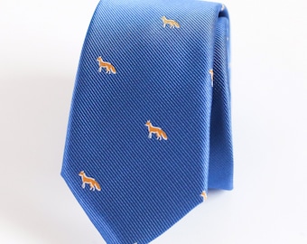 Blue Fox Unique Neckties, Men&#39;s Ties Blue, Necktie Blue Fox, Fox Logo Ties For Prom, Ties For Boy, Tie For Boyfriend