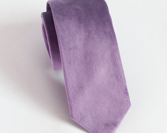 Wisteria Stretch Velvet Necktie, Wisteria Stretch Velvet Bow Tie, WisteriaStretch Velvet Pocket Square, Wedding Velvet Dress Necktie