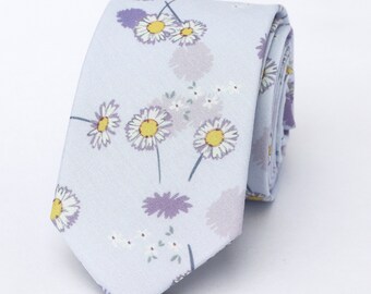 Daisy Floral Wedding Tie, Daisy Floral Men’s Tie, Daisy Floral Bow Tie, Daisy Floral Pocket Square, F1010