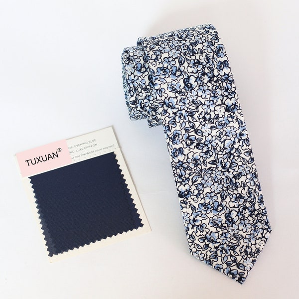 EVENING BLUE Wedding Tie, Men’s Ties, Vintage Men’s Tie, Evening Blue Bow Tie, Groomsmen Tie, Evening Blue Dress Tie, Gift for Men, D3375