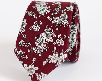 FEOYA Mens Cotton Floral Tie Necktie Hanky Sets Pattern Neck Tie Neckties Red FEOYA Mens Cotton Floral Tie Necktie Hanky Sets Pattern Neck Tie Neckties Red