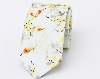 Daffodil Floral Wedding Tie, Daffodil Floral Men’s Tie, Daffodil Floral Bow Tie, Daffodil Floral Pocket Square, F1004