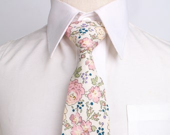 Mens Wedding Ties Pink, Pink Floral Ties, Skinny Floral Ties Pink, Pink Skinny Ties, Slim Neckties, Slim Ties, Slim Mens Ties, D4398