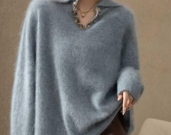 Elegant Polo Collar Cable-Knit Sweater - Minimalist "Quiet Luxury" Aesthetic