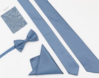 MIKE /& ELOISE: Wedding Tie Floral Pocket Square Knitted Tie Mens Tie Knitted Necktie Ties for Men Pocket Square Grooms Tie Navy Tie