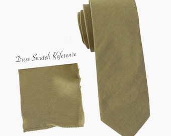 Olive Green Wedding Tie, Microfiber Groomsmen Necktie
