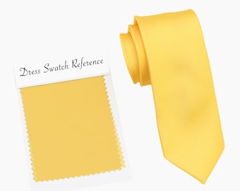 Sunflower Yellow Necktie, Groomsmen Wedding Tie, Microfiber Gift for Men