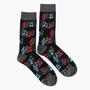 Black Music Men&#39;s Socks, Wedding Socks, Groomsmen Socks, Men&#39;s Accessories, Fashion Style Socks