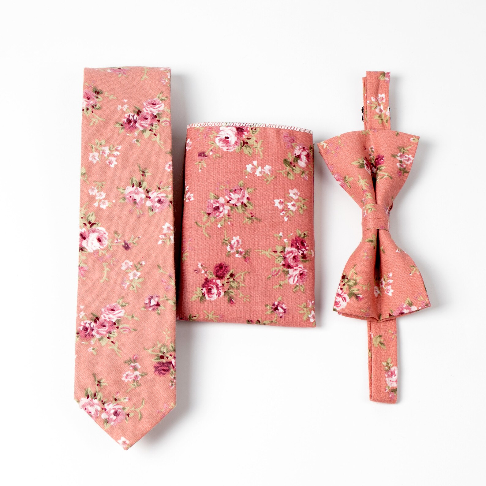 Maroon Floral Skinny Ties Sets Dark Pink Floral Ties Sets Etsy