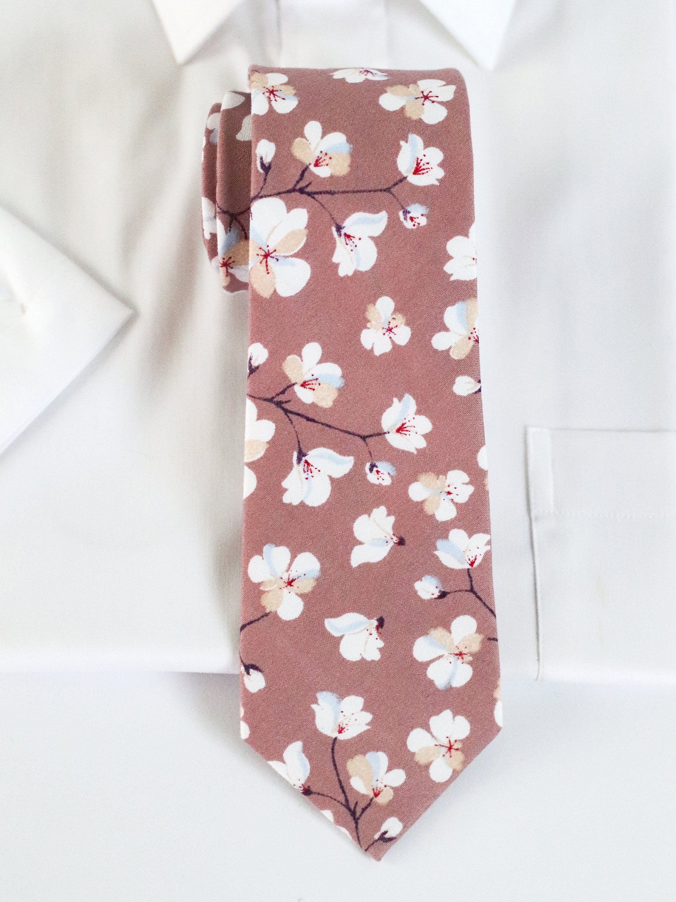 DARK MAUVE Wedding Tie Mens Ties Mauve Floral Skinny Etsy