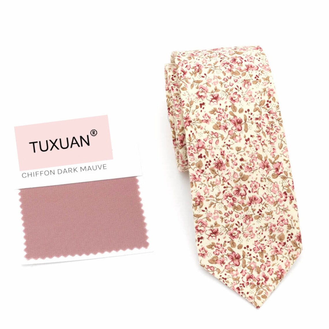 DARK MAUVE Wedding Tie Mens Ties Mauve Floral Skinny Etsy