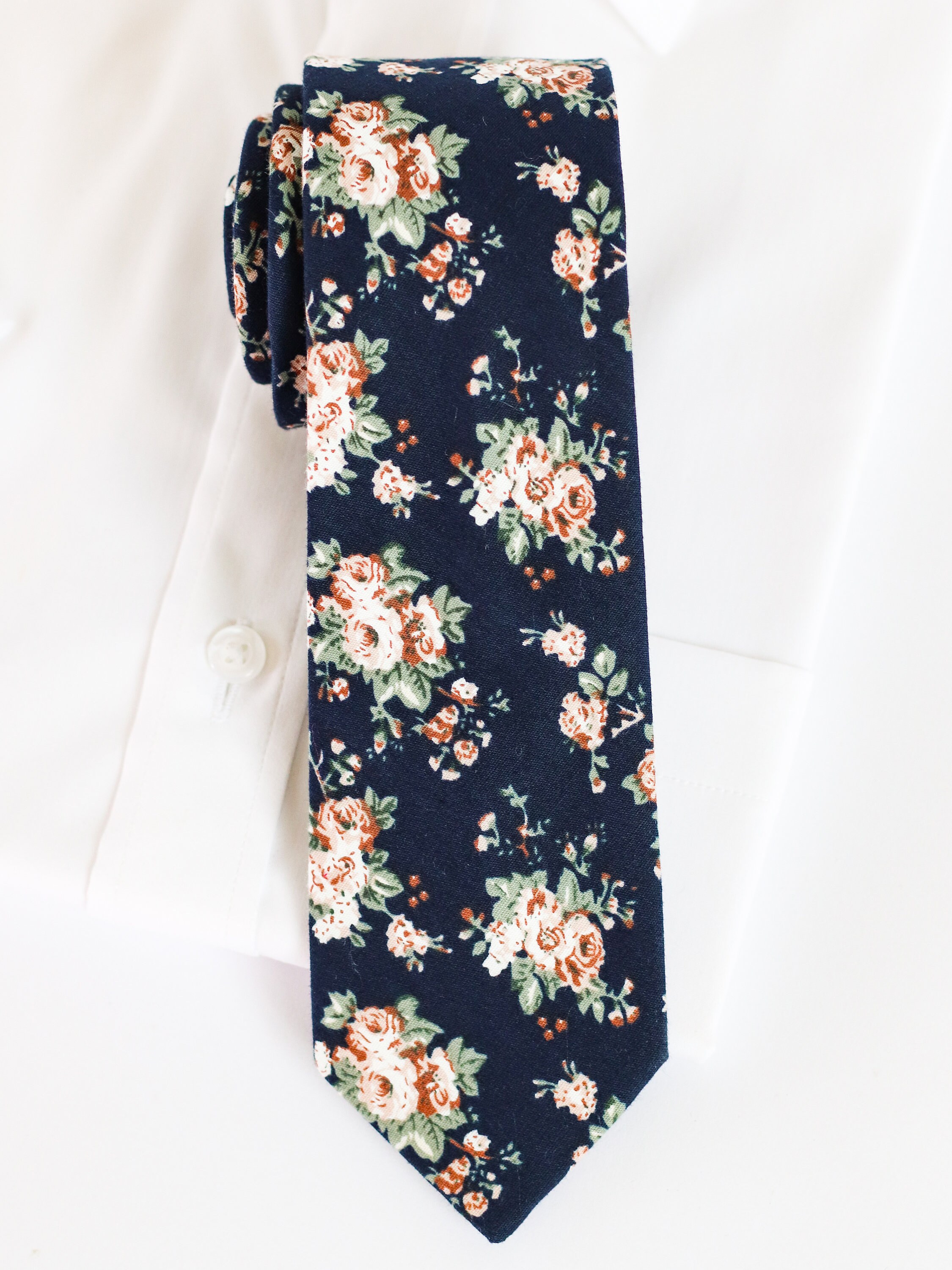 Navy Floral Mens Ties Wedding Mens Ties Pattern Mens Ties | Etsy