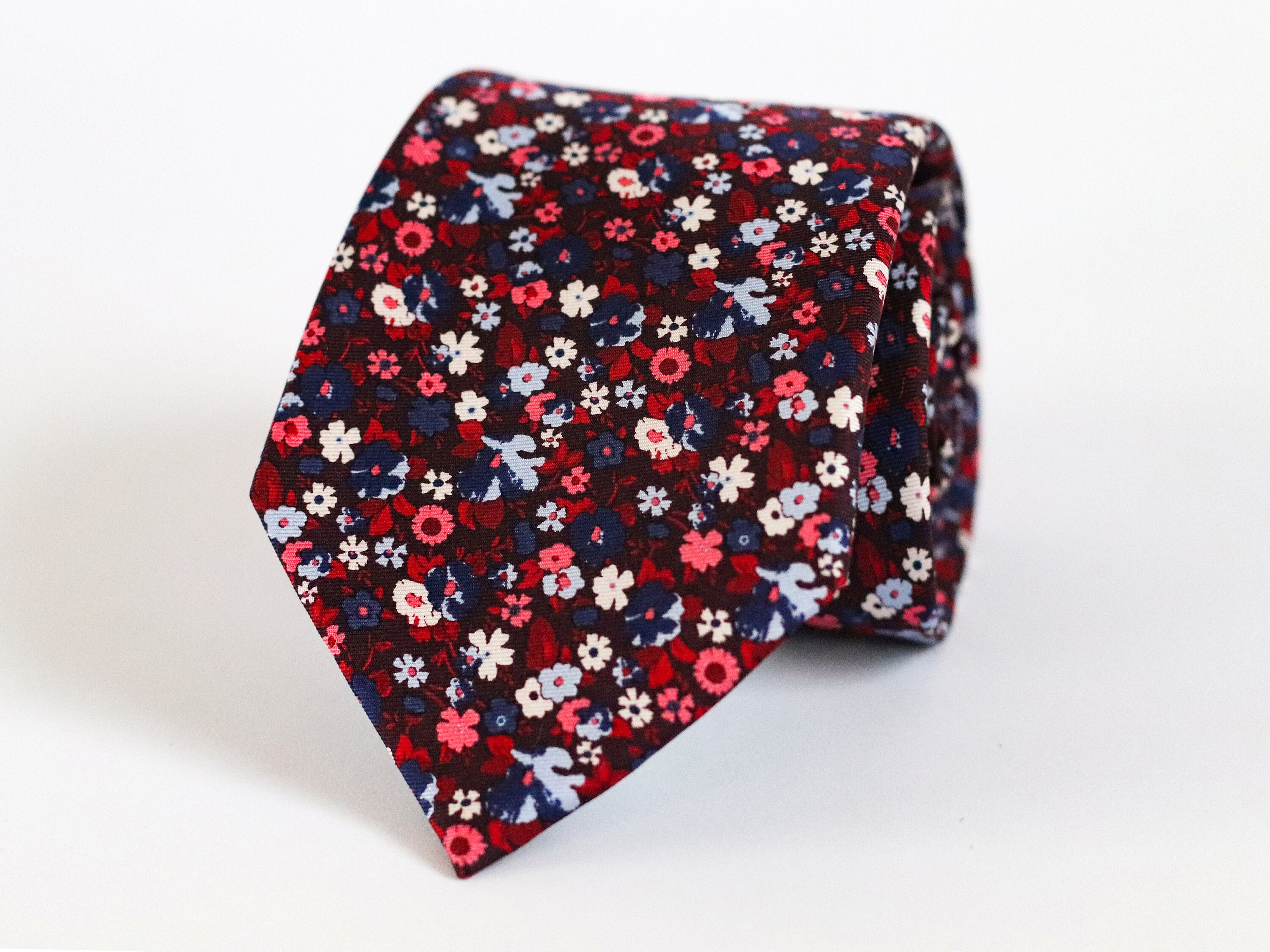 mens burgundy silk tie