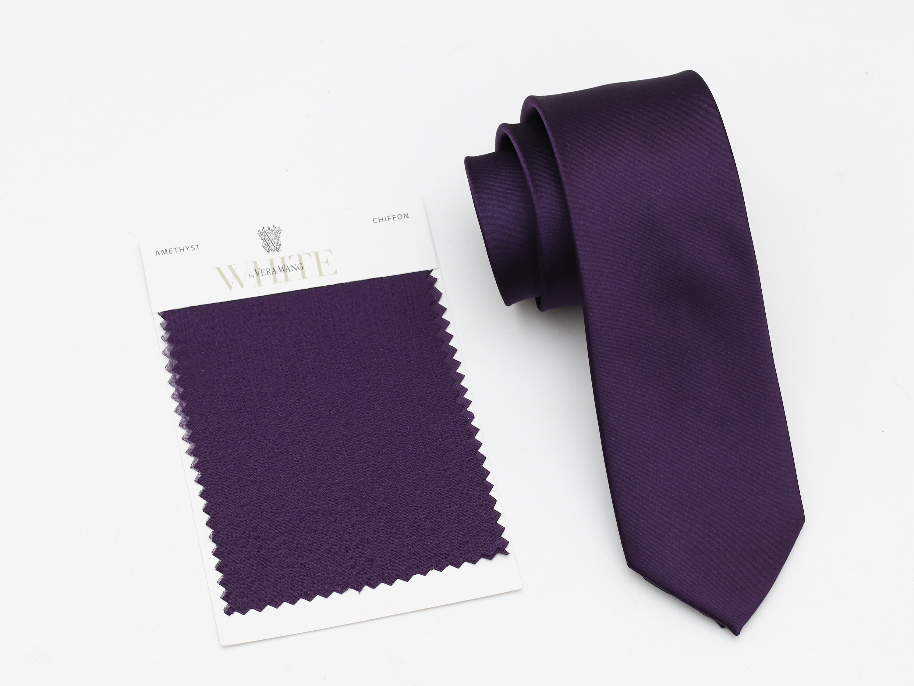 Amethyst Wedding Tie Tie & Pocket Square Set Men's | Etsy