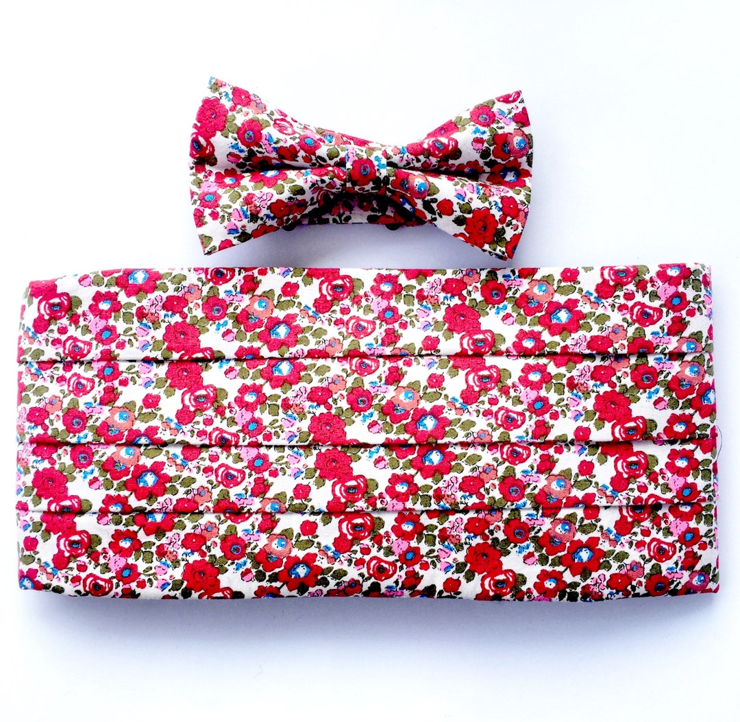 Cummerbund Bow Tie Set Prom Bow Tie Cummerbund Set Tie Set Etsy