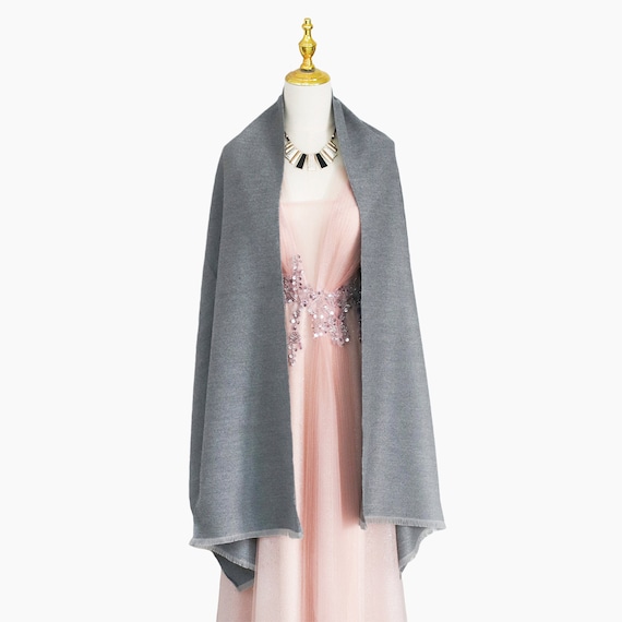 Écharpe pashmina de mariage demoiselle d'honneur en cachemire gris