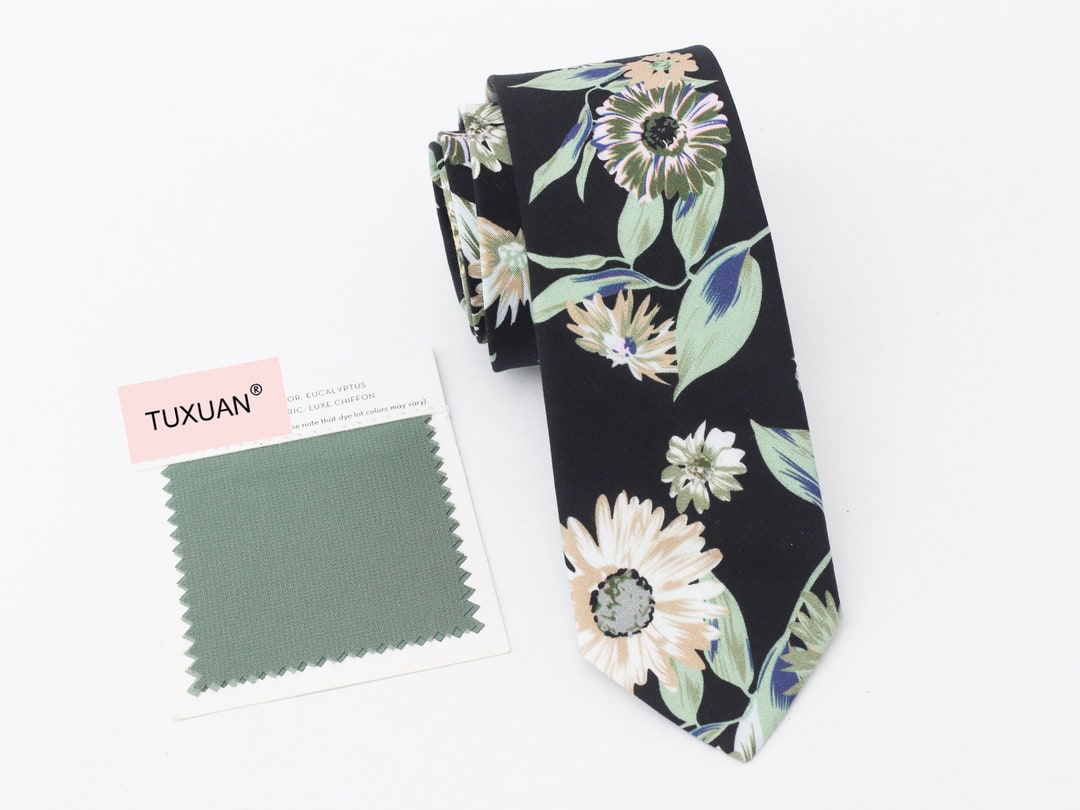 EUCALYPTUS Floral Wedding Tie Eucalyptus Mens Tie Etsy